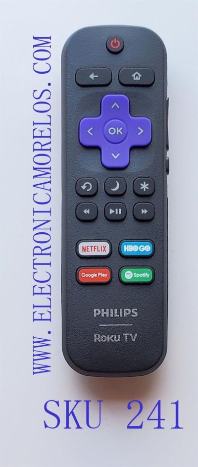 CONTROL ORIGINAL NUEVO PARA TV PHILIPS ROKU TV / NUMERO DE PARTE 3226000868 / RC18F-T / MODELOS 32PFL4765/F8 / 50R6000GM / 55R6000GM